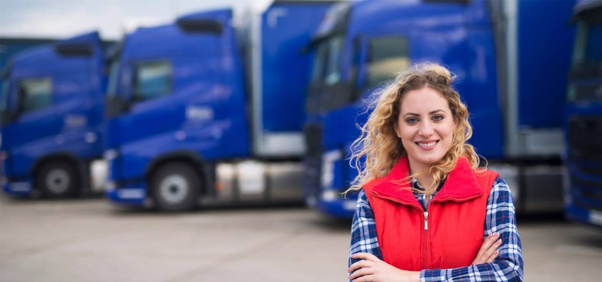Female CDL truck driver with commercial fleet - FMCSA certified medical exams near Akron Ohio